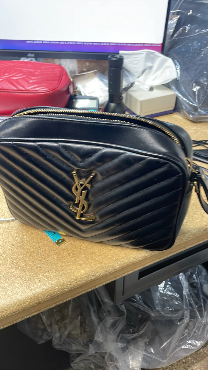 Lou Camera Bag Matelasse Chevron Leather Small - Deep Luxury