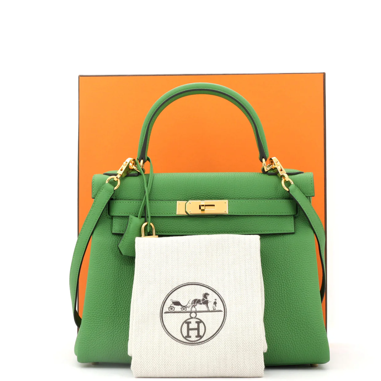 Kelly Handbag Vert Yucca Togo with Gold Hardware 28 - Deep Luxury