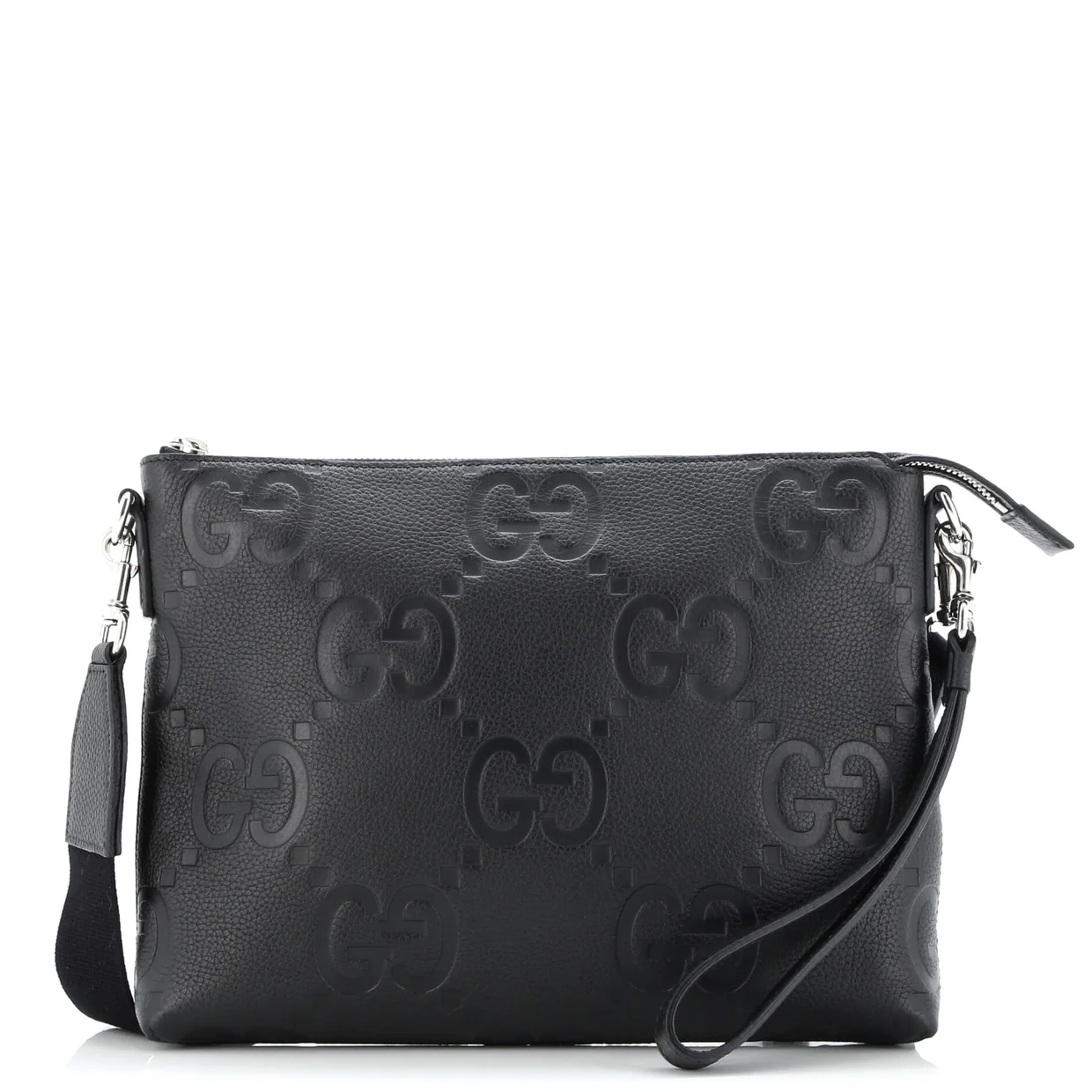 Zip Messenger Bag Jumbo GG Embossed Leather Medium - Deep Luxury