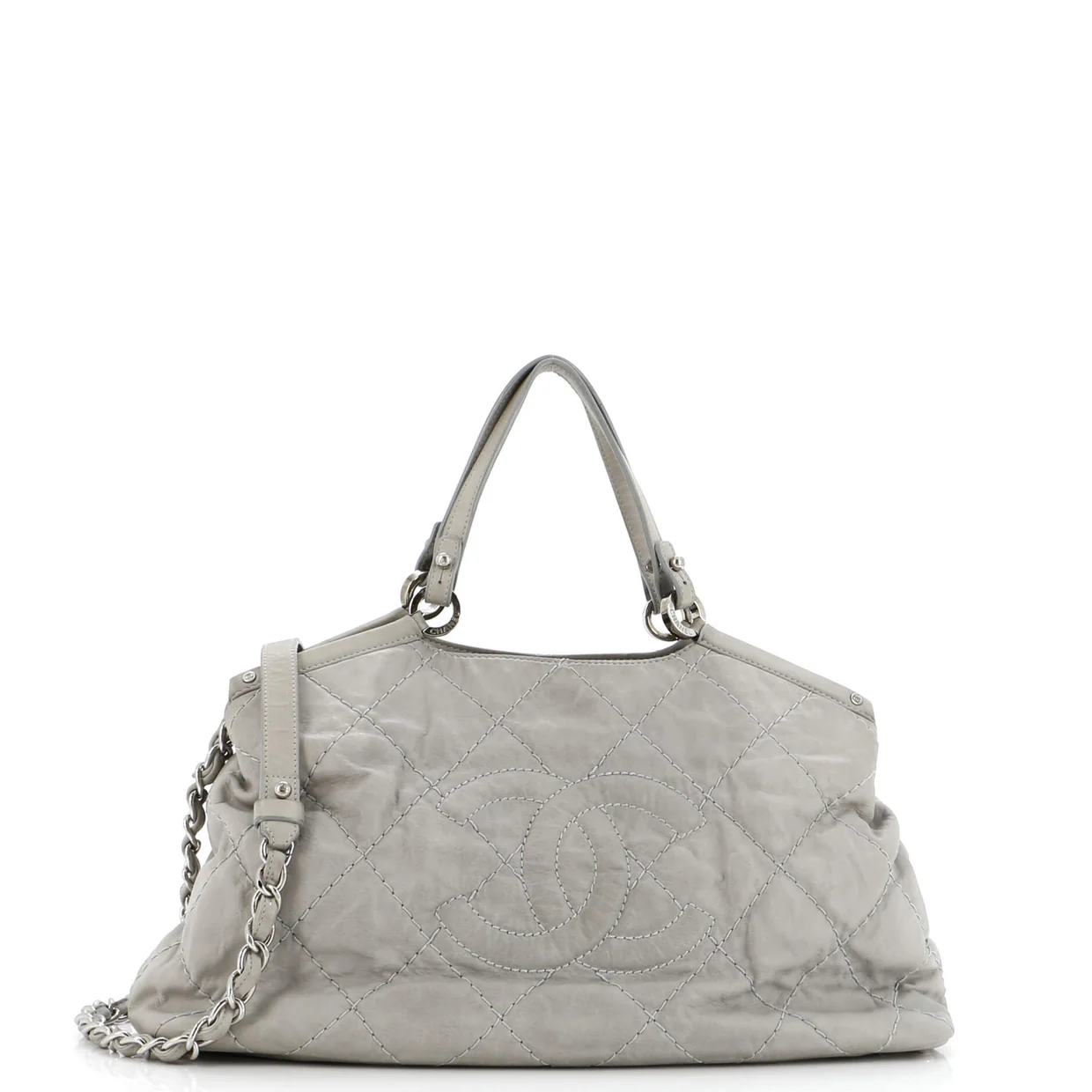 CC Sea Hit Tote Quilted Iridescent Calfskin Small - Deep Luxury