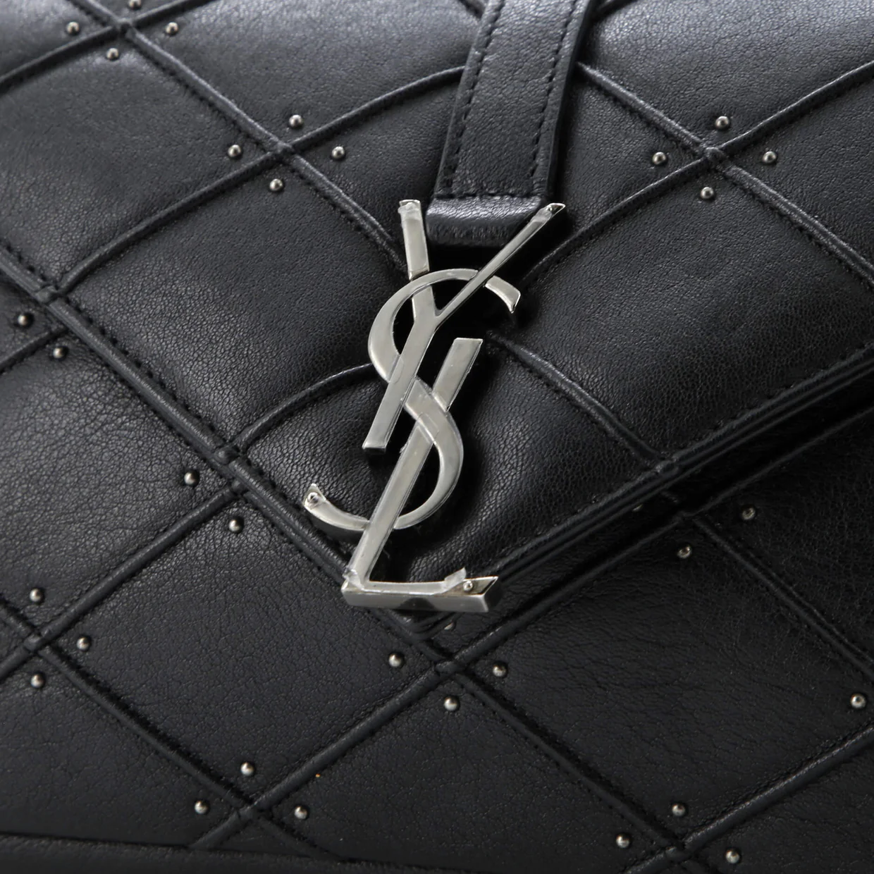 Classic Monogram College Bag Studded Quilted Leather Medium - Deep Luxury