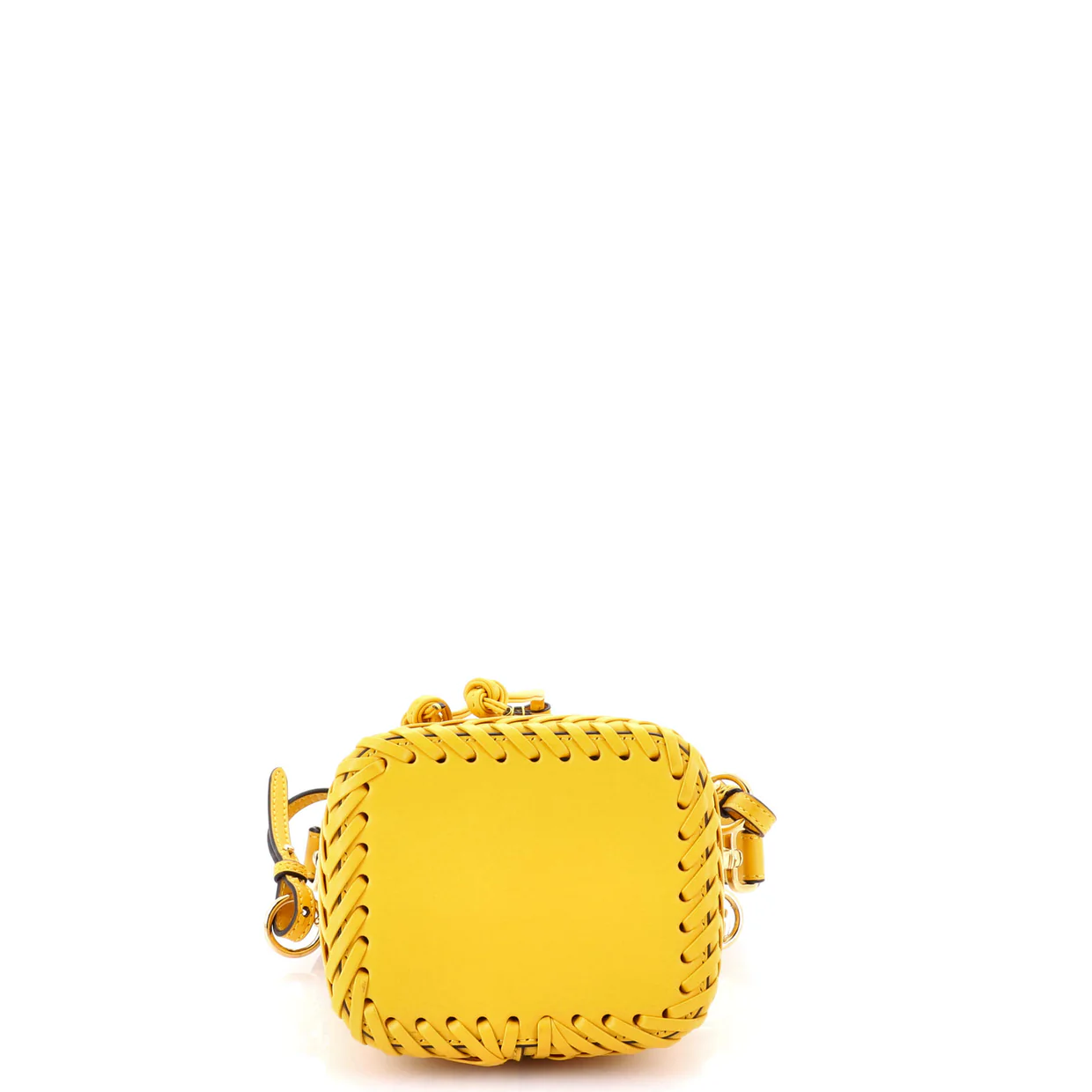 Mon Tresor Bucket Bag Leather with Whipstitch Detail Mini - Deep Luxury