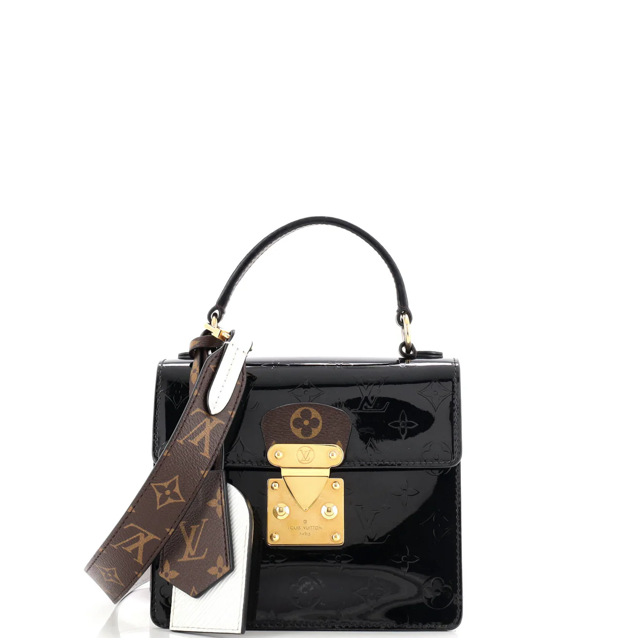 Spring Street NM Handbag Monogram Vernis with Monogram Canvas and Epi Leather - Deep Luxury