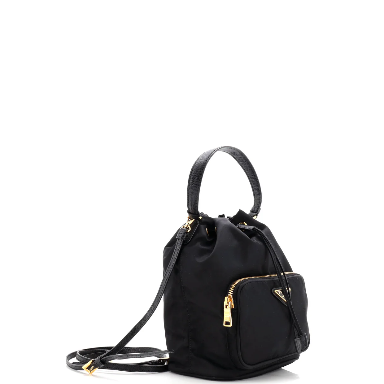 Drawstring Bucket Bag Tessuto Small - Deep Luxury