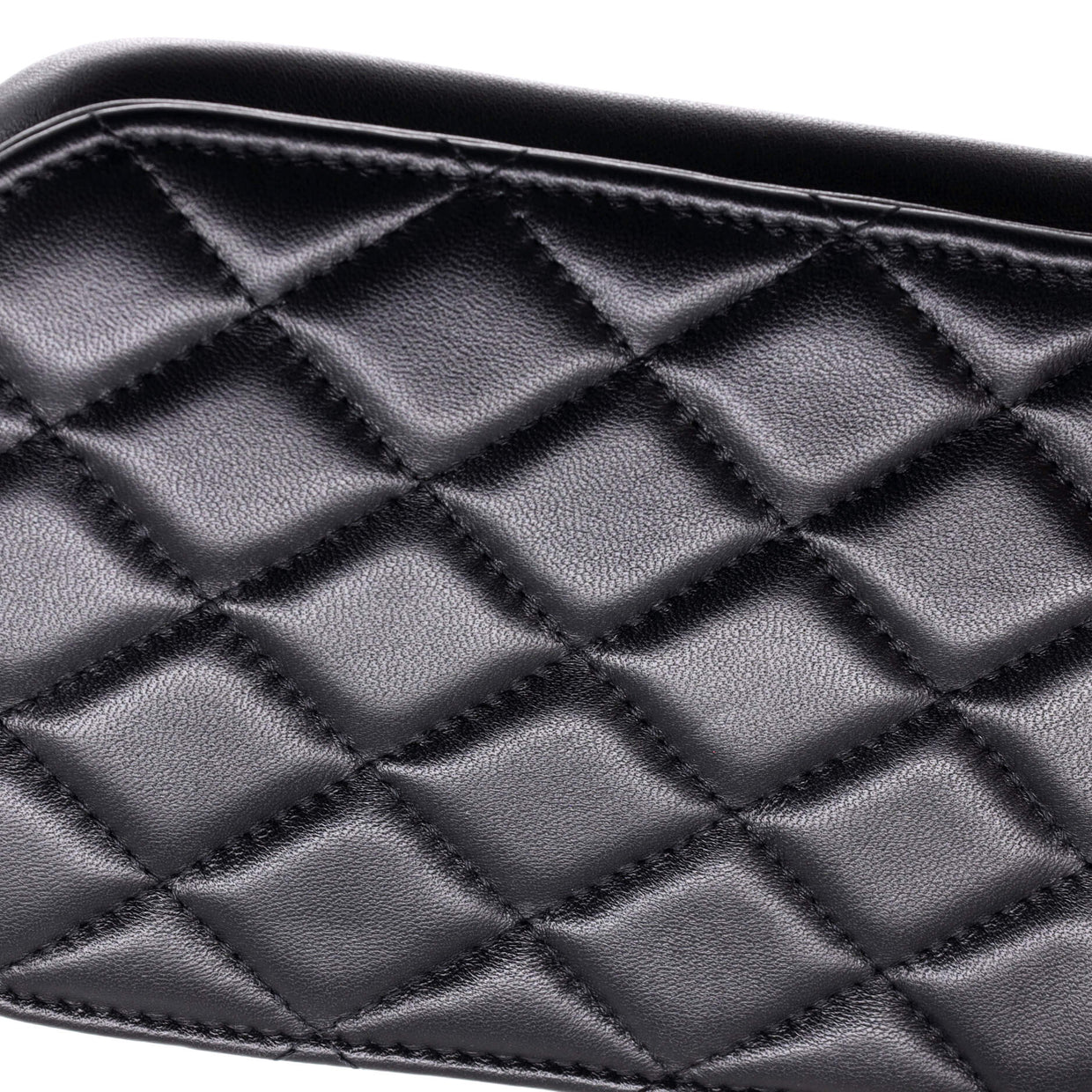 CC Flap Phone Holder Crossbody Bag Quilted Lambskin - Deep Luxury