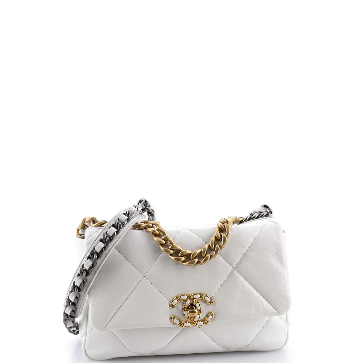 19 Flap Bag Quilted Leather Medium - Deep Luxury