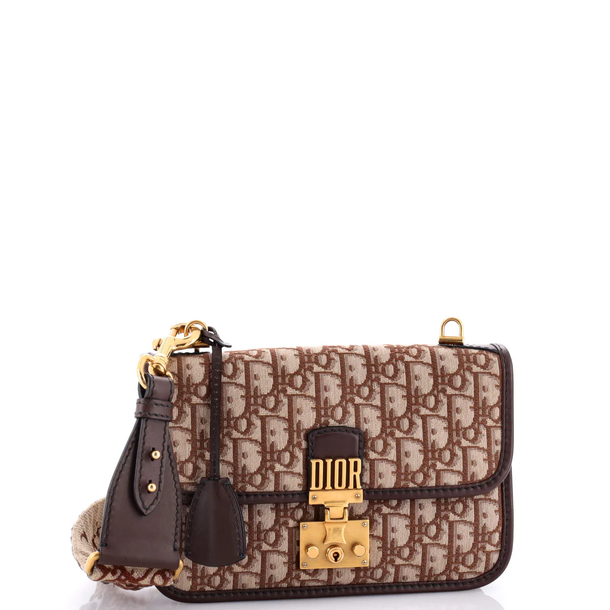 Dioraddict Flap Bag with Strap Oblique Canvas Medium - Deep Luxury