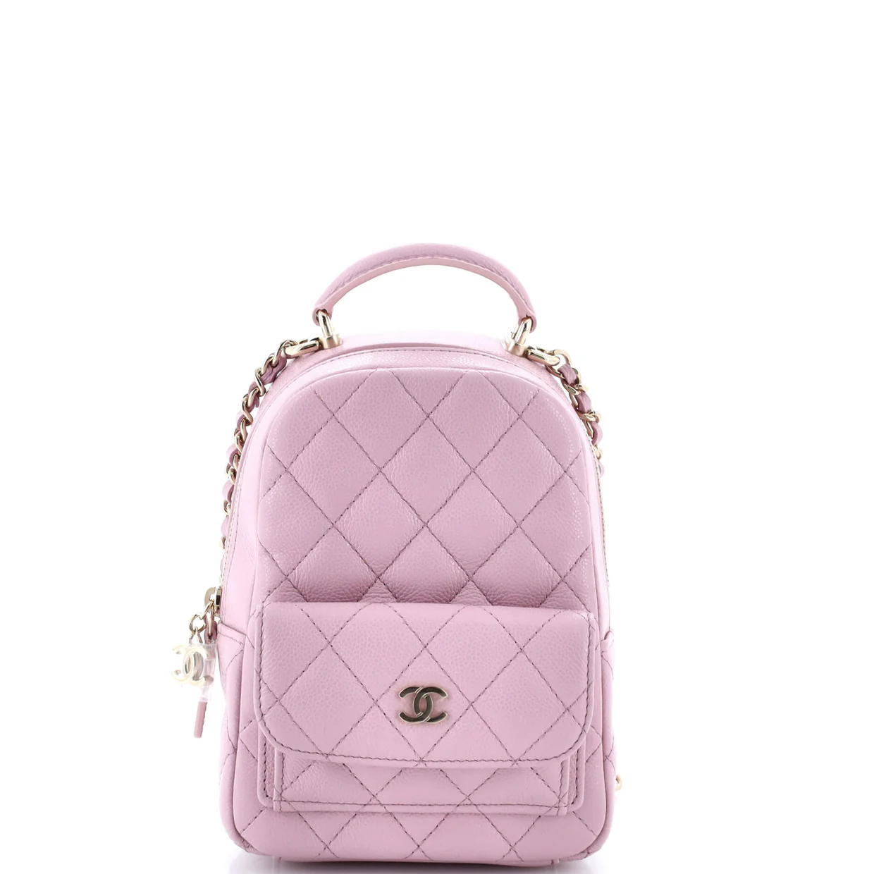 Classic CC Chain Pocket Backpack Quilted Caviar Mini - Deep Luxury