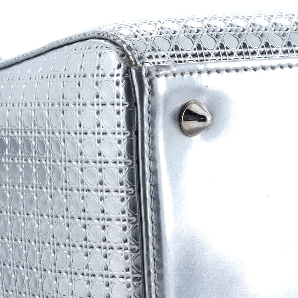 Lady Dior Bag Micro Cannage Metallic Calfskin Medium - Deep Luxury