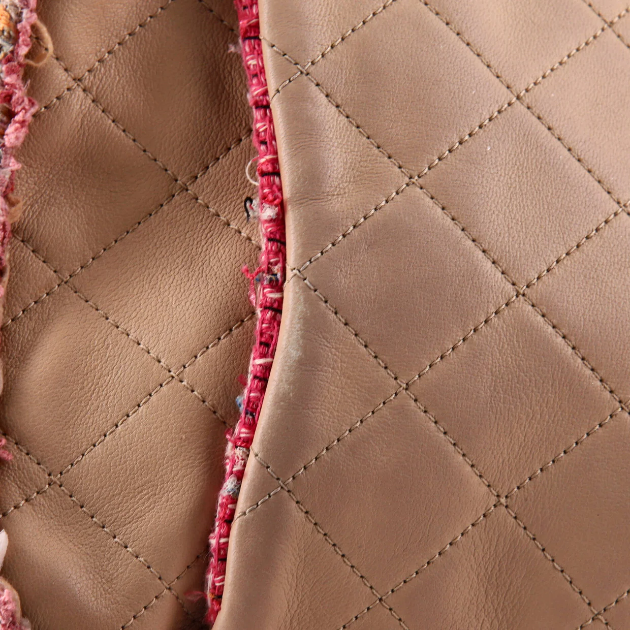 Elegant Trim Single Flap Bag Quilted Lambskin with Tweed Vertical - Deep Luxury