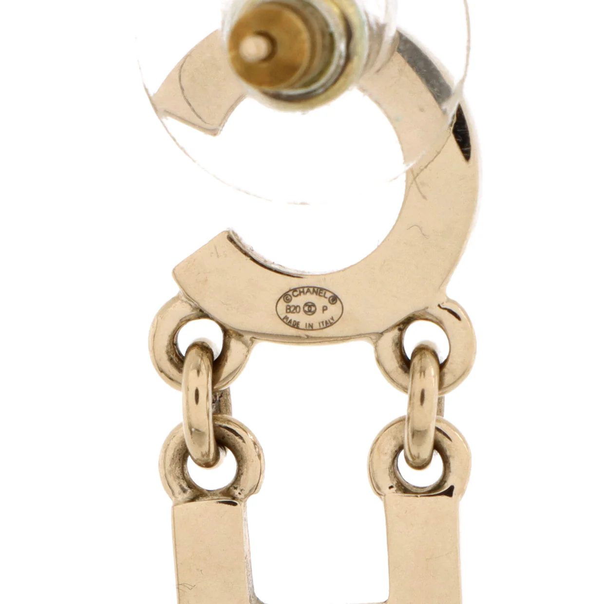 Logo Drop Earrings Metal with Crystals - Deep Luxury