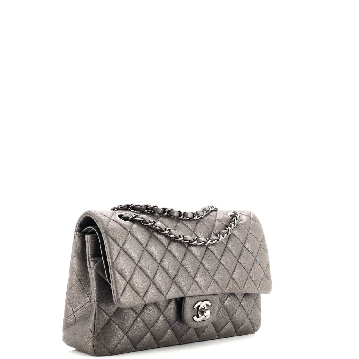 Classic Double Flap Bag Quilted Metallic Lambskin Medium - Deep Luxury