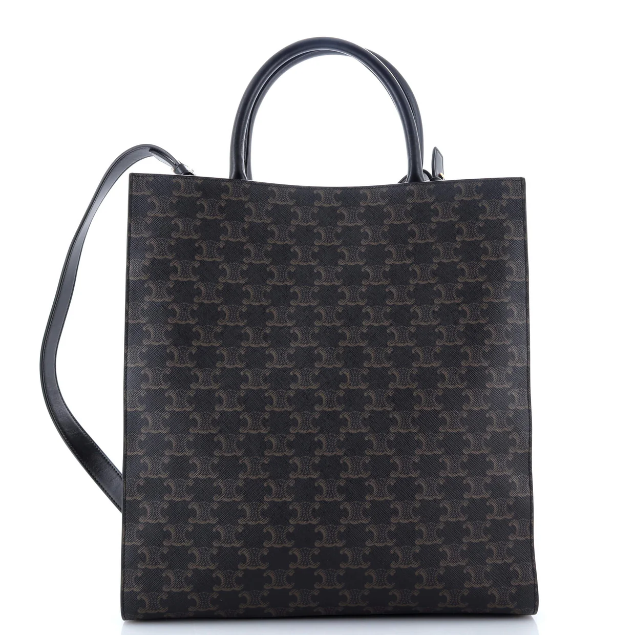 Vertical Cabas Tote Triomphe Coated Canvas Medium - Deep Luxury
