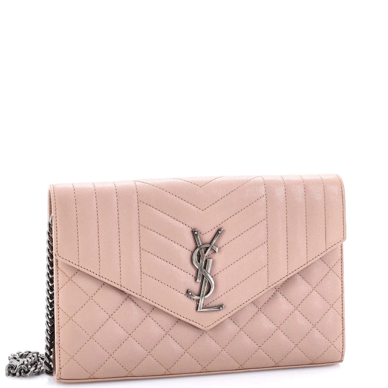 Classic Monogram Envelope Satchel Mixed Matelasse Leather Medium - Deep Luxury