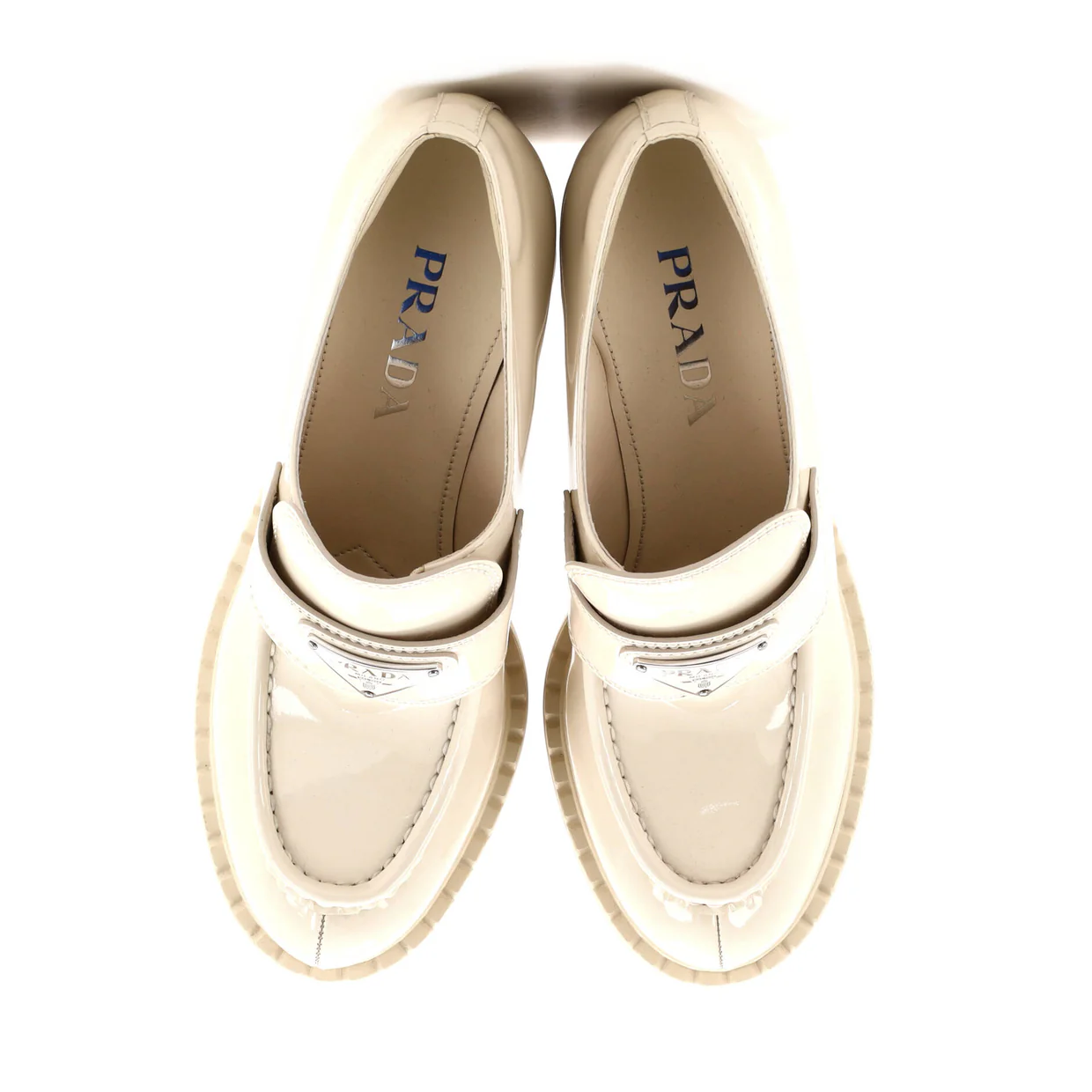 Women's Triangle Logo Platform Loafers Patent - Deep Luxury