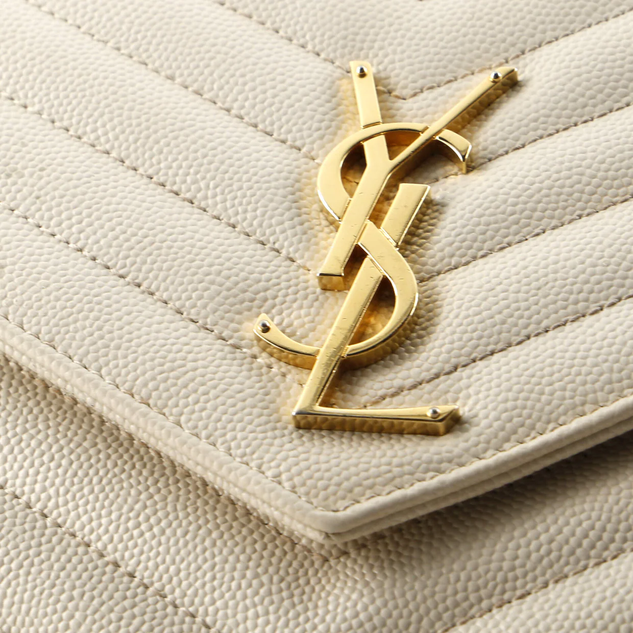 Classic Monogram Wallet on Chain Matelasse Chevron Leather Medium - Deep Luxury