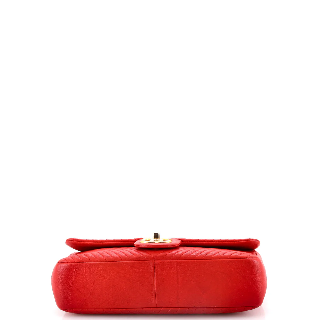 Medallion Charm Flap Bag Chevron Wrinkled Lambskin Medium - Deep Luxury