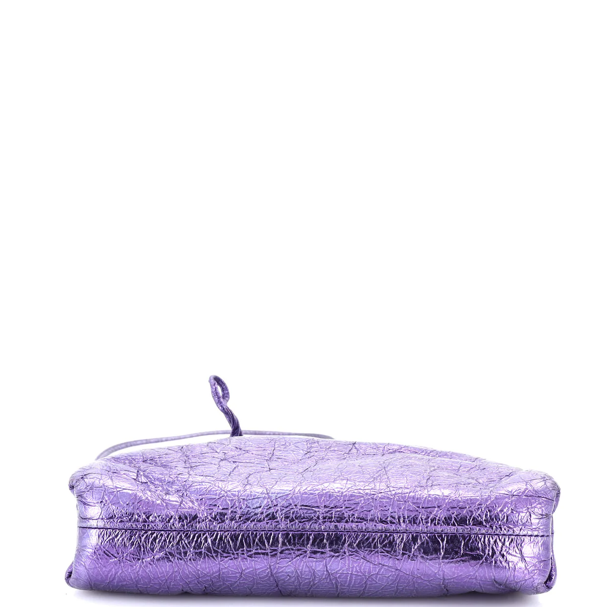 The Pouch Crinkled Metallic Leather Mini - Deep Luxury