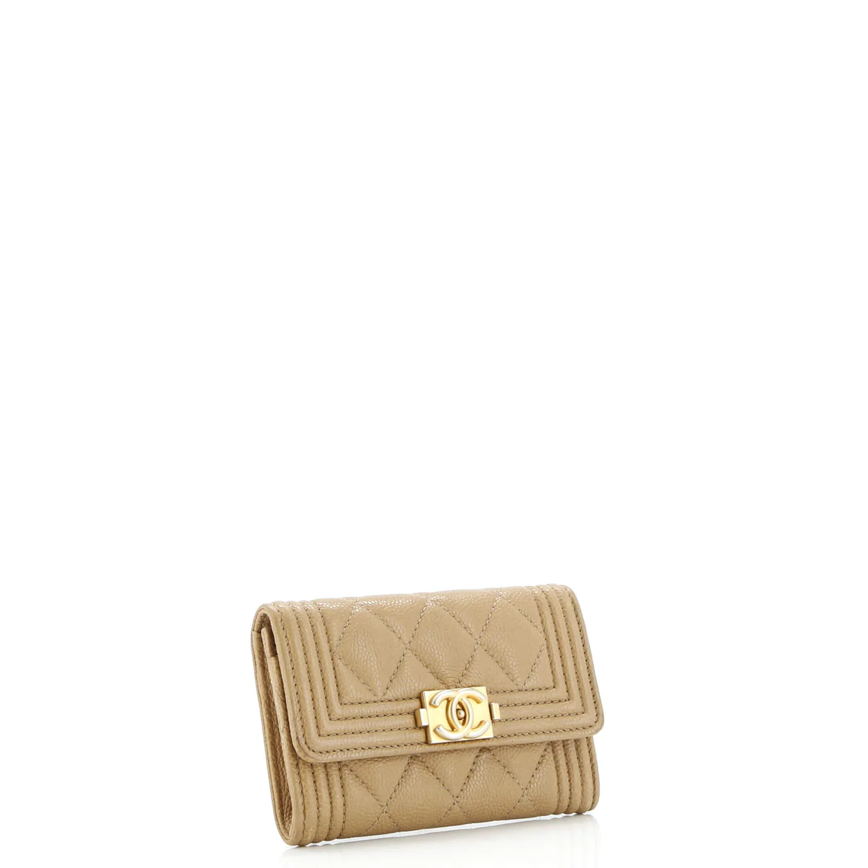 Boy Flap Card Case Quilted Caviar - Deep Luxury
