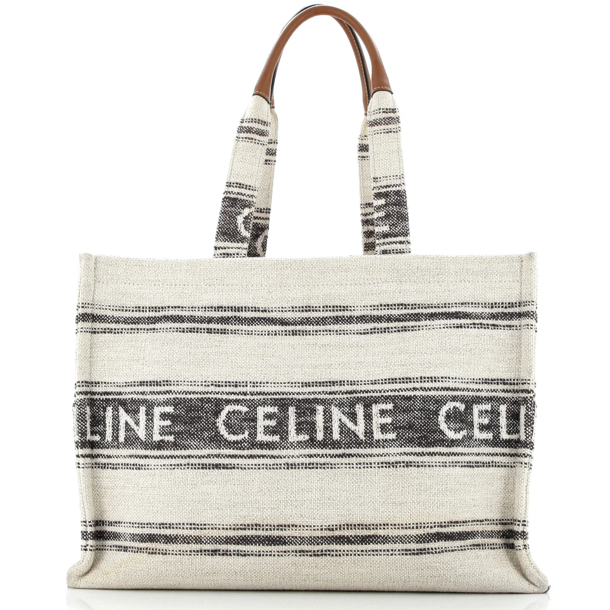 Cabas Thais Tote Striped Jacquard Textile Large - Deep Luxury