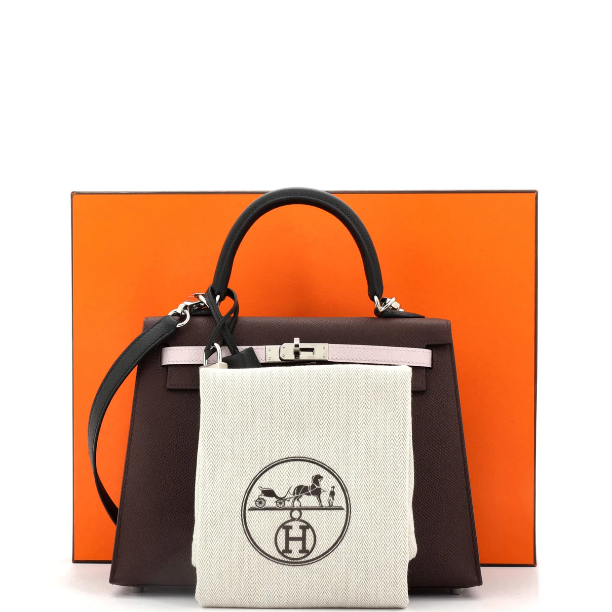 Kelly Handbag Tricolor Epsom with Palladium Hardware 25 - Deep Luxury