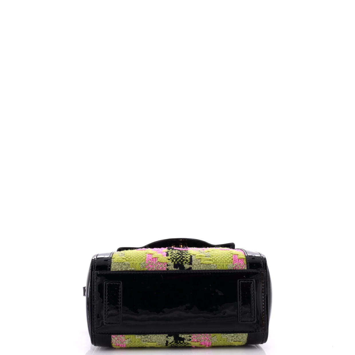 La Medusa Top Handle Bag Tweed with Patent Small - Deep Luxury