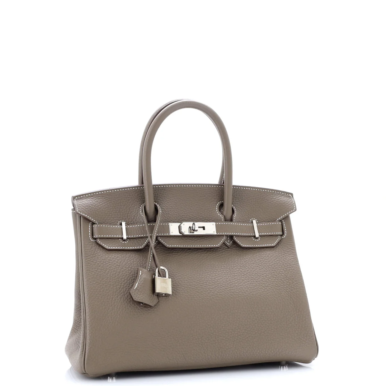 Birkin Handbag Grey Clemence with Palladium Hardware 30 - Deep Luxury