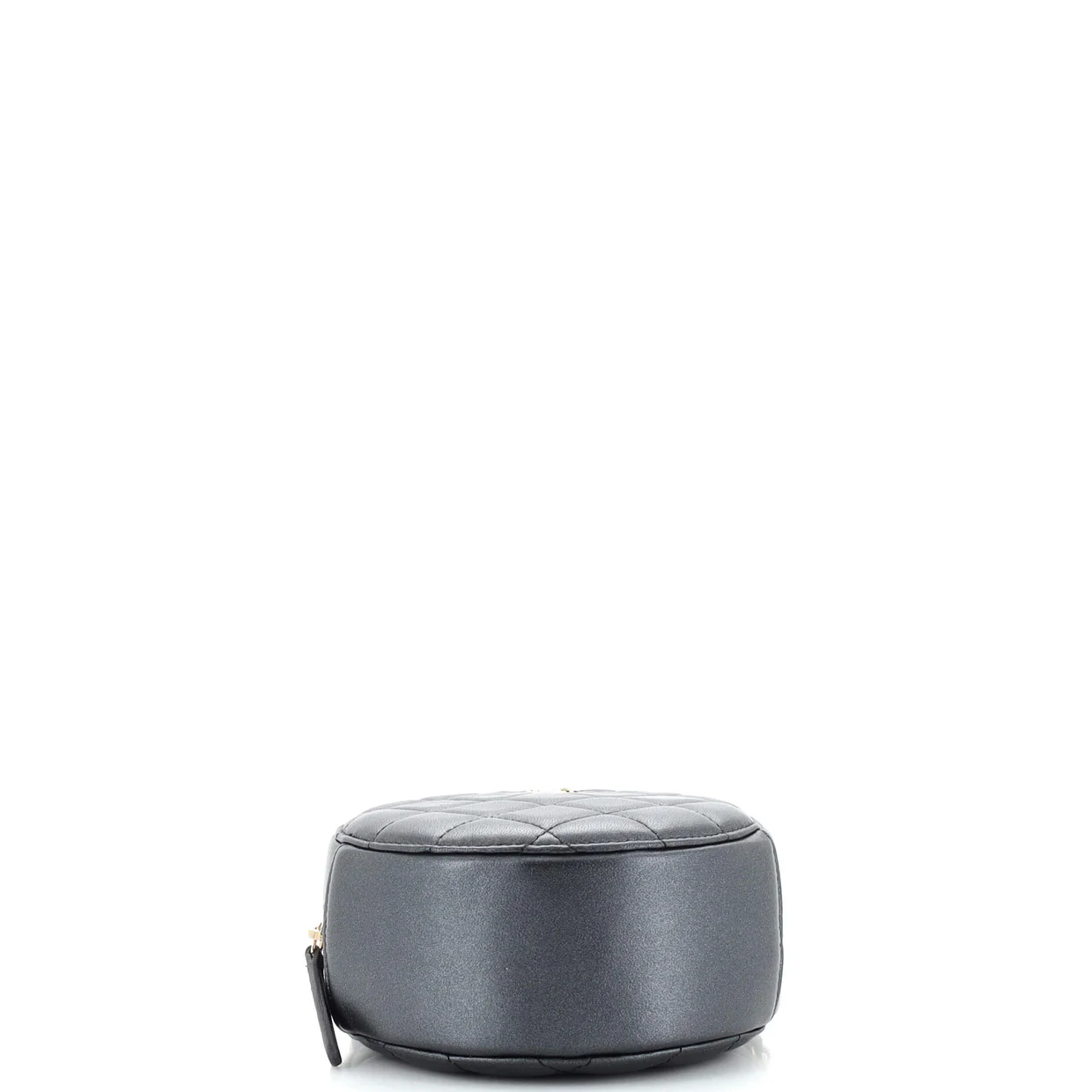 Pearl Strap Round Clutch with Chain Quilted Iridescent Lambskin - Deep Luxury