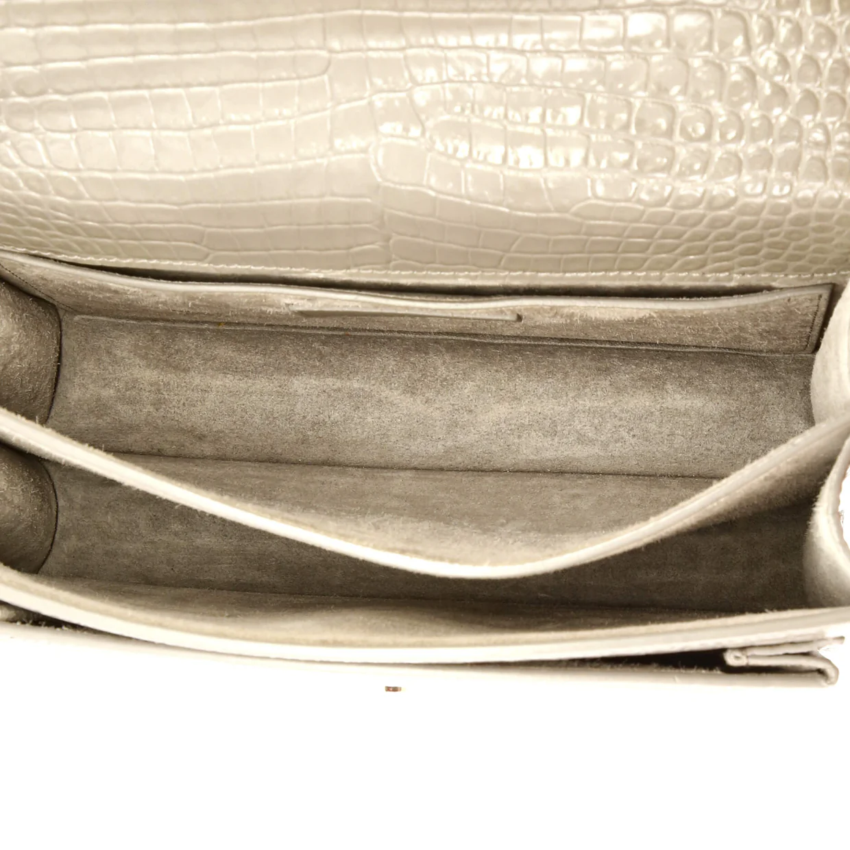 Sunset Crossbody Bag Crocodile Embossed Leather Medium - Deep Luxury
