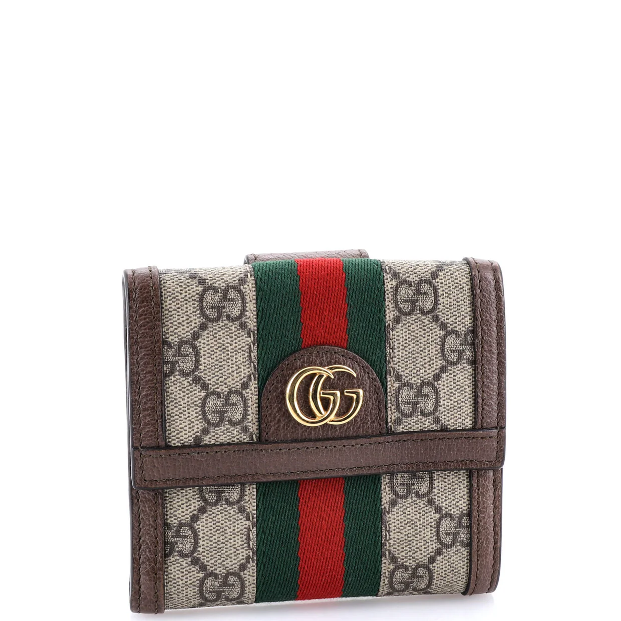 Ophidia French Flap Wallet GG Coated Canvas Compact - Deep Luxury