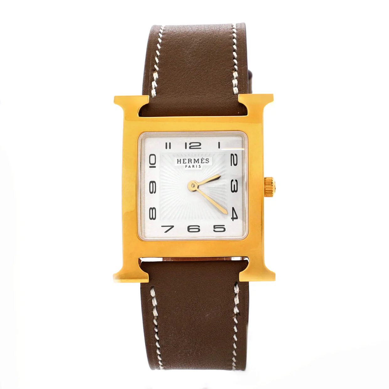Heure H Quartz Watch Plated Metal and Leather 26 - Deep Luxury