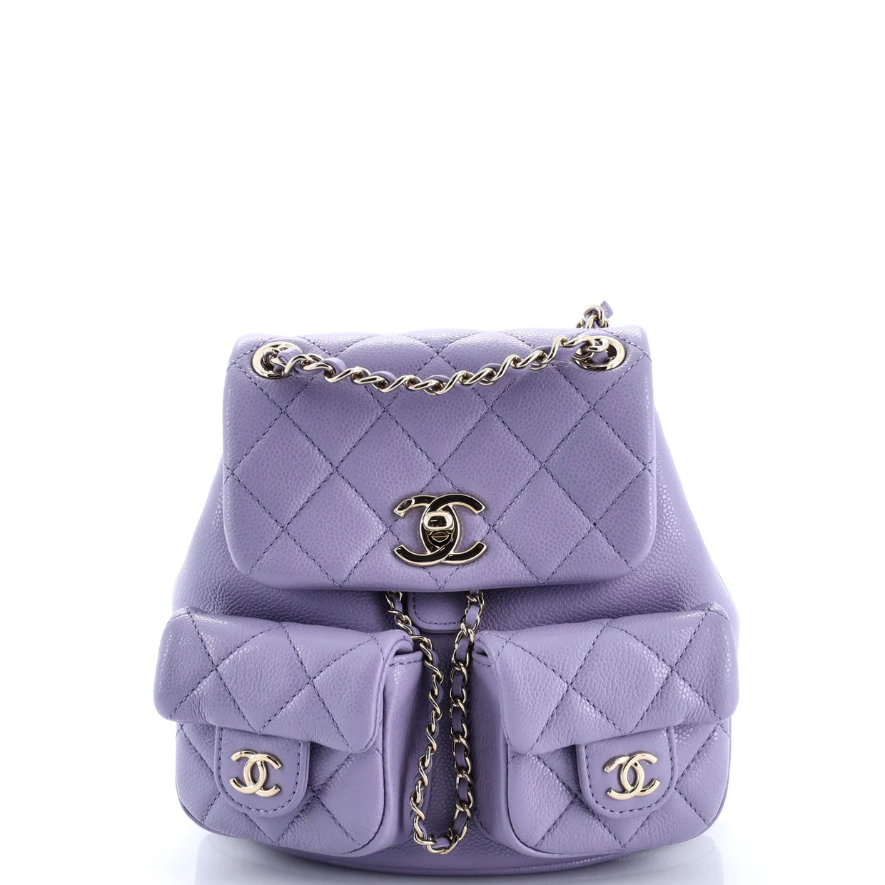 Duma Pockets Drawstring Backpack Quilted Caviar Mini - Deep Luxury