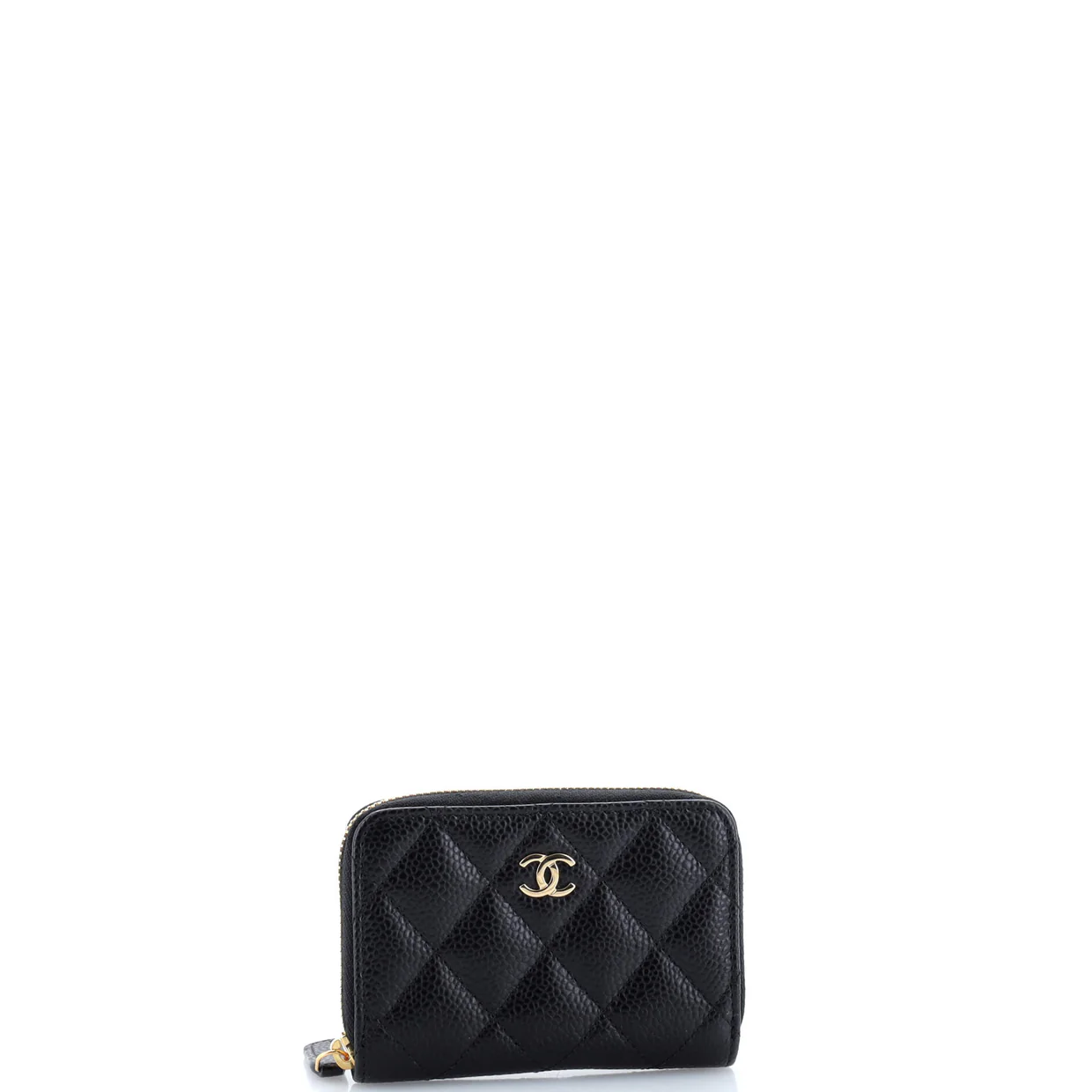 CC Zip Coin Purse Quilted Caviar Small - Deep Luxury
