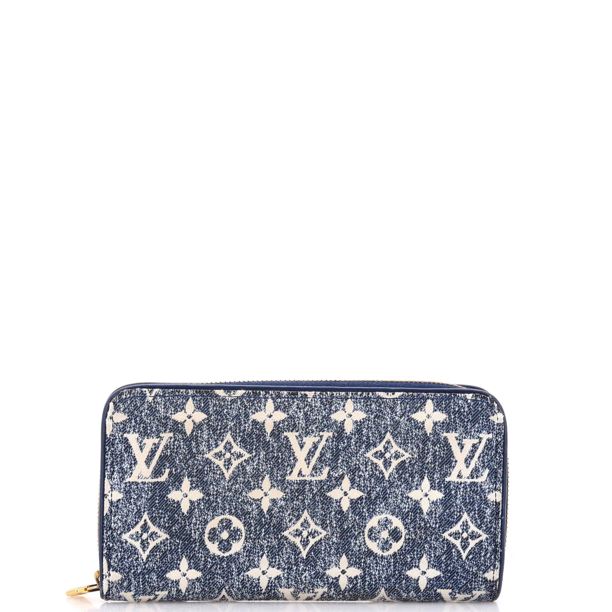 Zippy Wallet Monogram Jacquard Denim - Deep Luxury