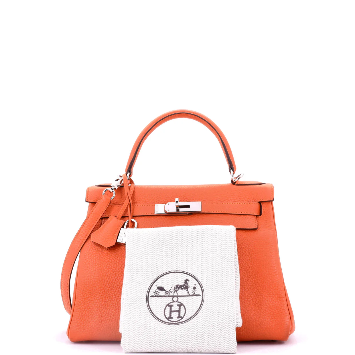 Kelly Handbag Feu Clemence with Palladium Hardware 28 - Deep Luxury