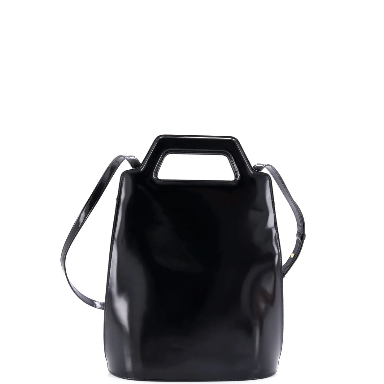 Wanda Top Handle Shoulder Bag Leather North South - Deep Luxury