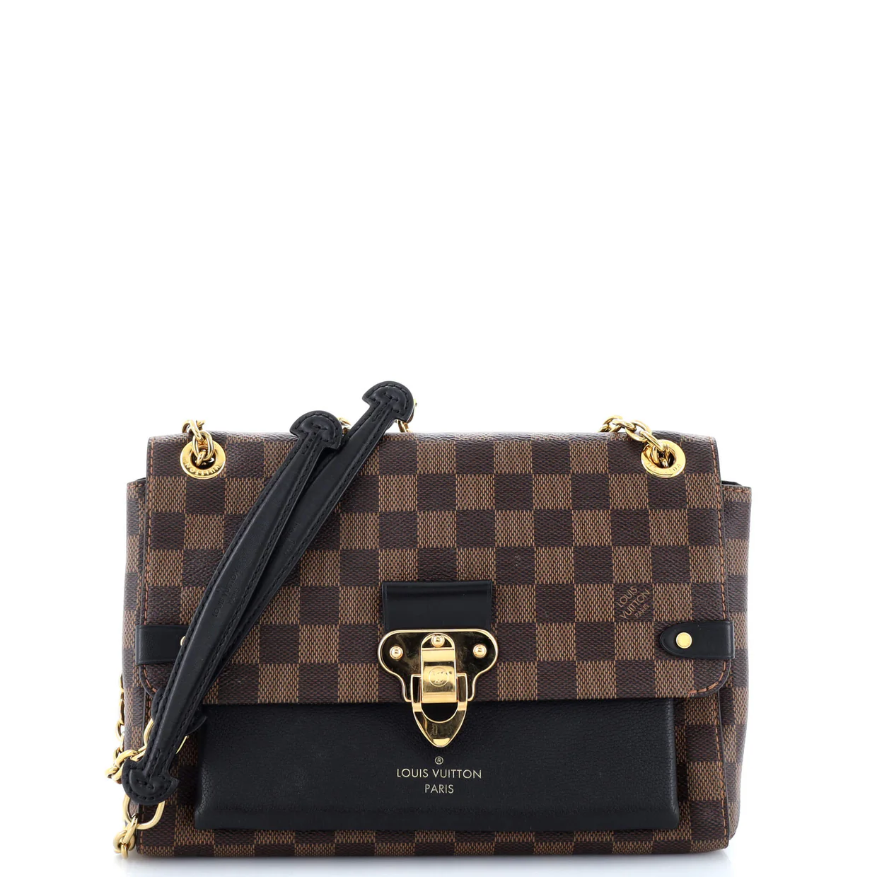 Vavin Handbag Damier with Leather PM - Deep Luxury