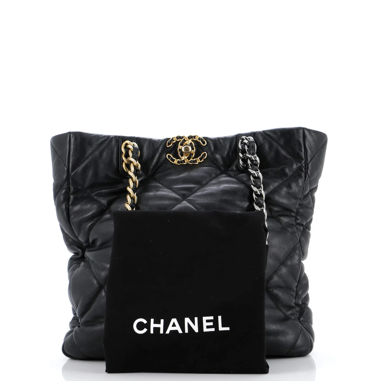 19 Shopping Bag Quilted Leather Medium - Deep Luxury