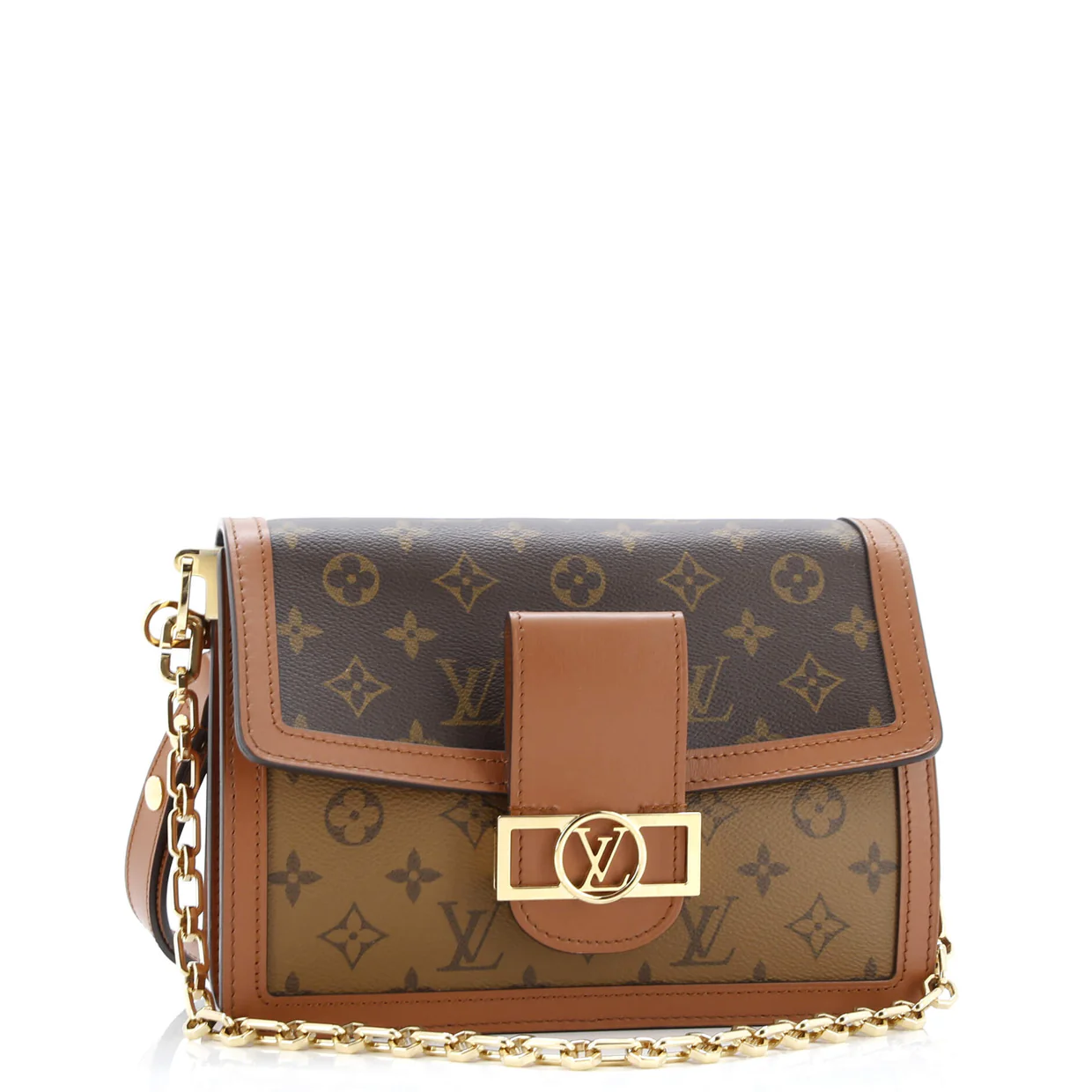 Dauphine Shoulder Bag Reverse Monogram Canvas MM - Deep Luxury