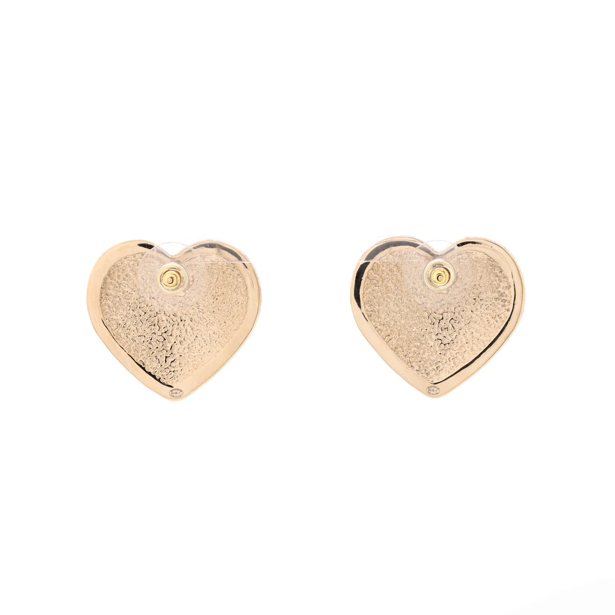 CC Turnlock Heart Stud Earrings Metal - Deep Luxury