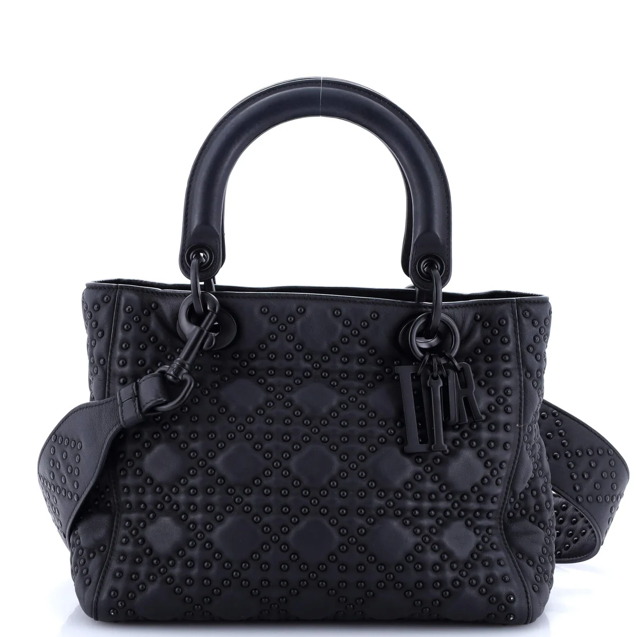 Ultra Matte Supple Lady Dior Bag Cannage Studded Lambskin Medium - Deep Luxury