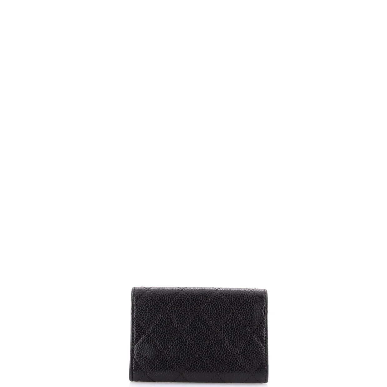 Classic Flap Card Case Quilted Caviar - Deep Luxury