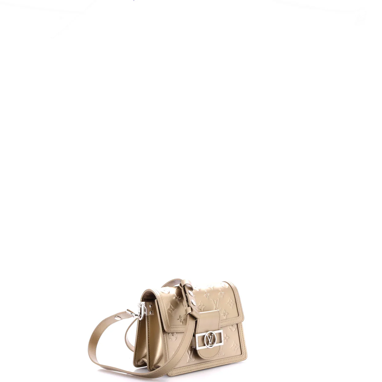Dauphine Shoulder Bag Monogram Seal Leather Mini - Deep Luxury