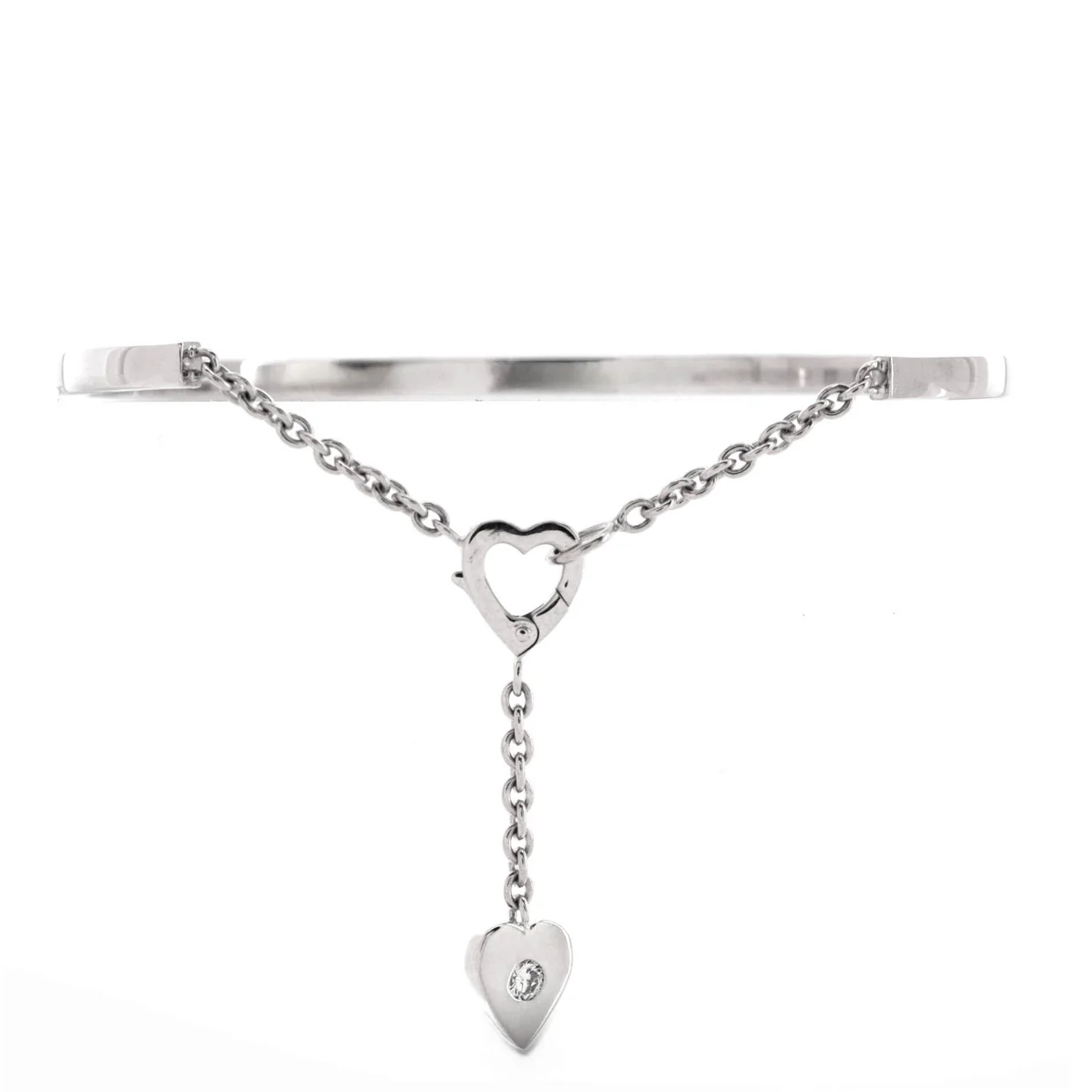 Mon Amour Heart Bracelet 18K White Gold and Diamond - Deep Luxury