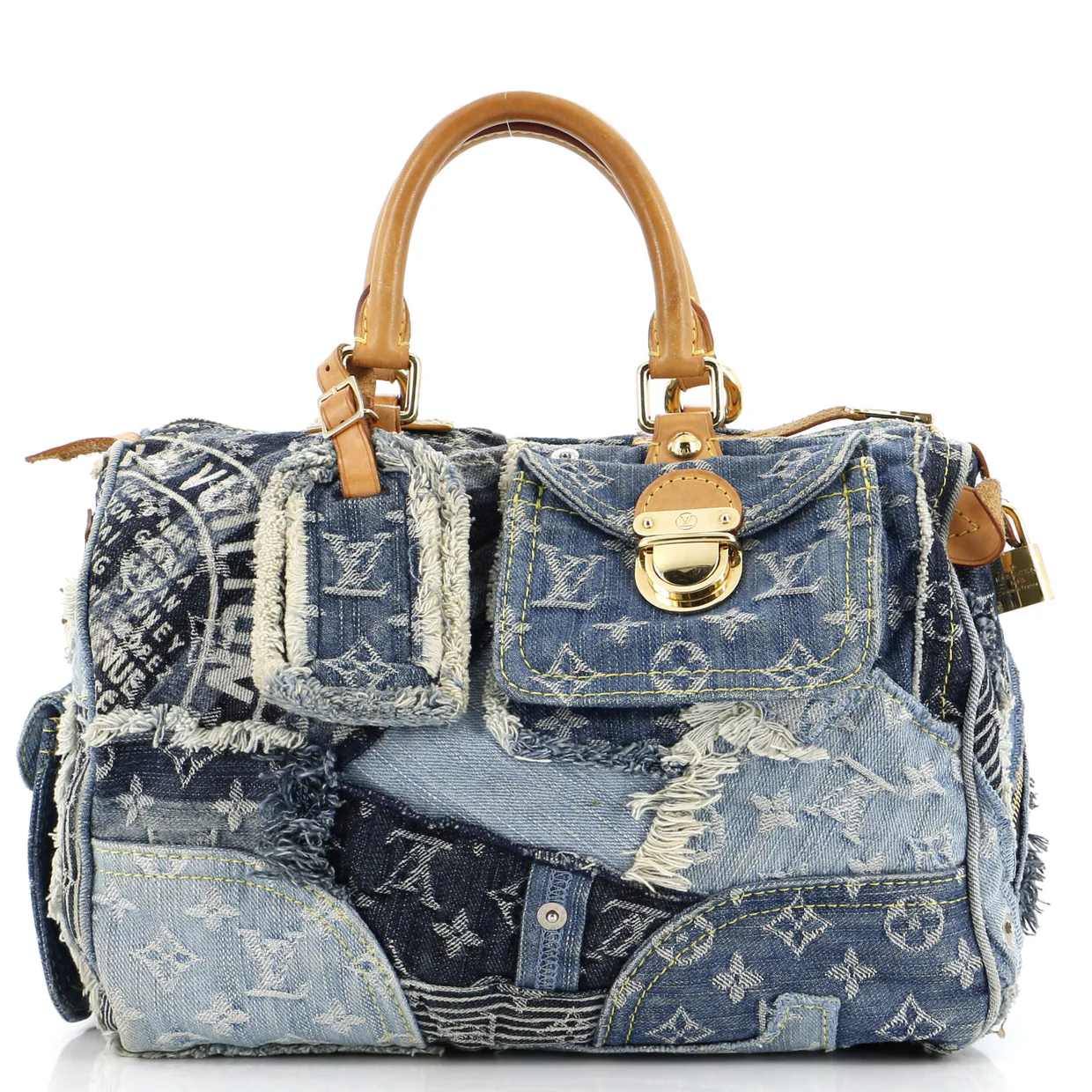 Patchwork Speedy Bag Denim 30 - Deep Luxury