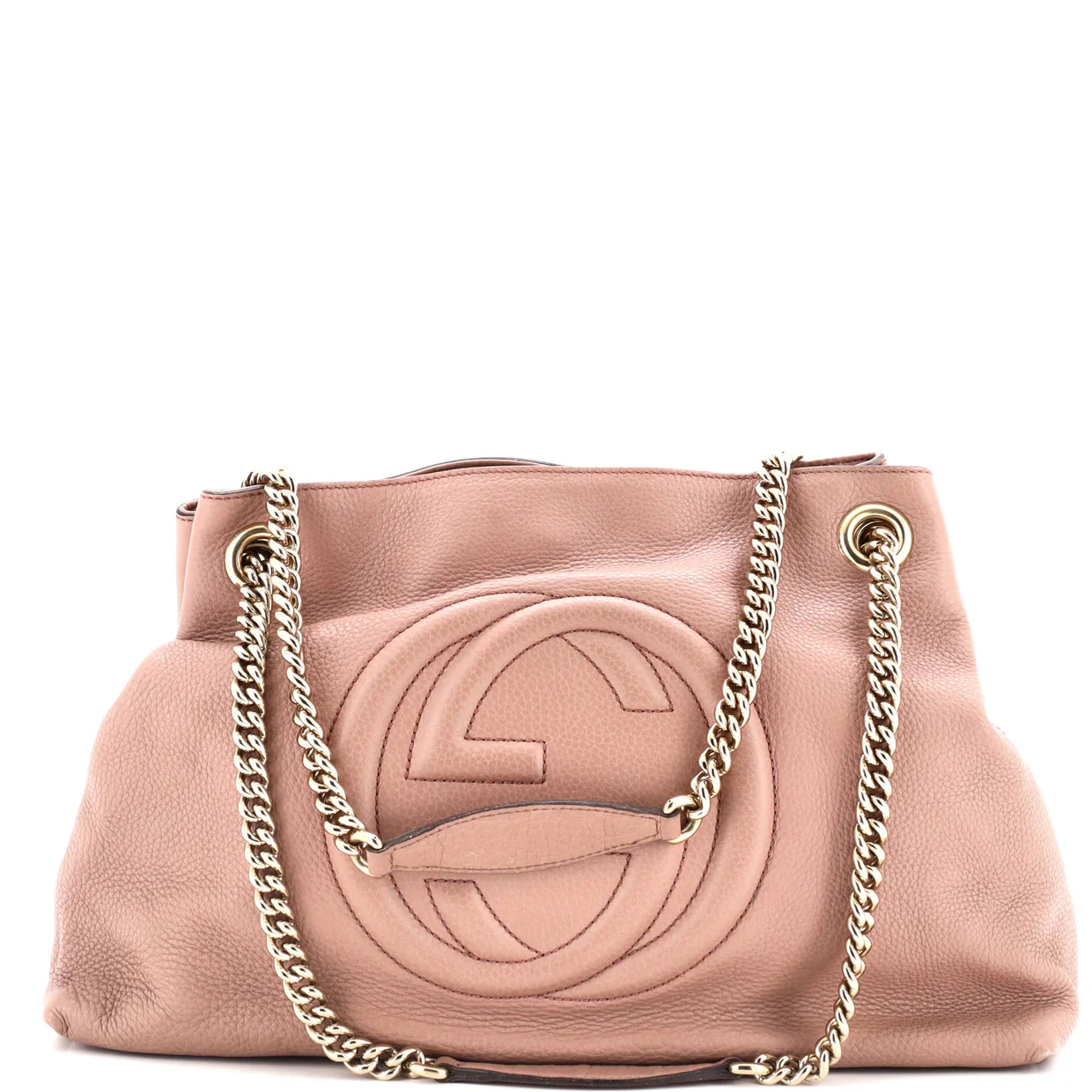 Soho Chain Strap Shoulder Bag Leather Medium - Deep Luxury