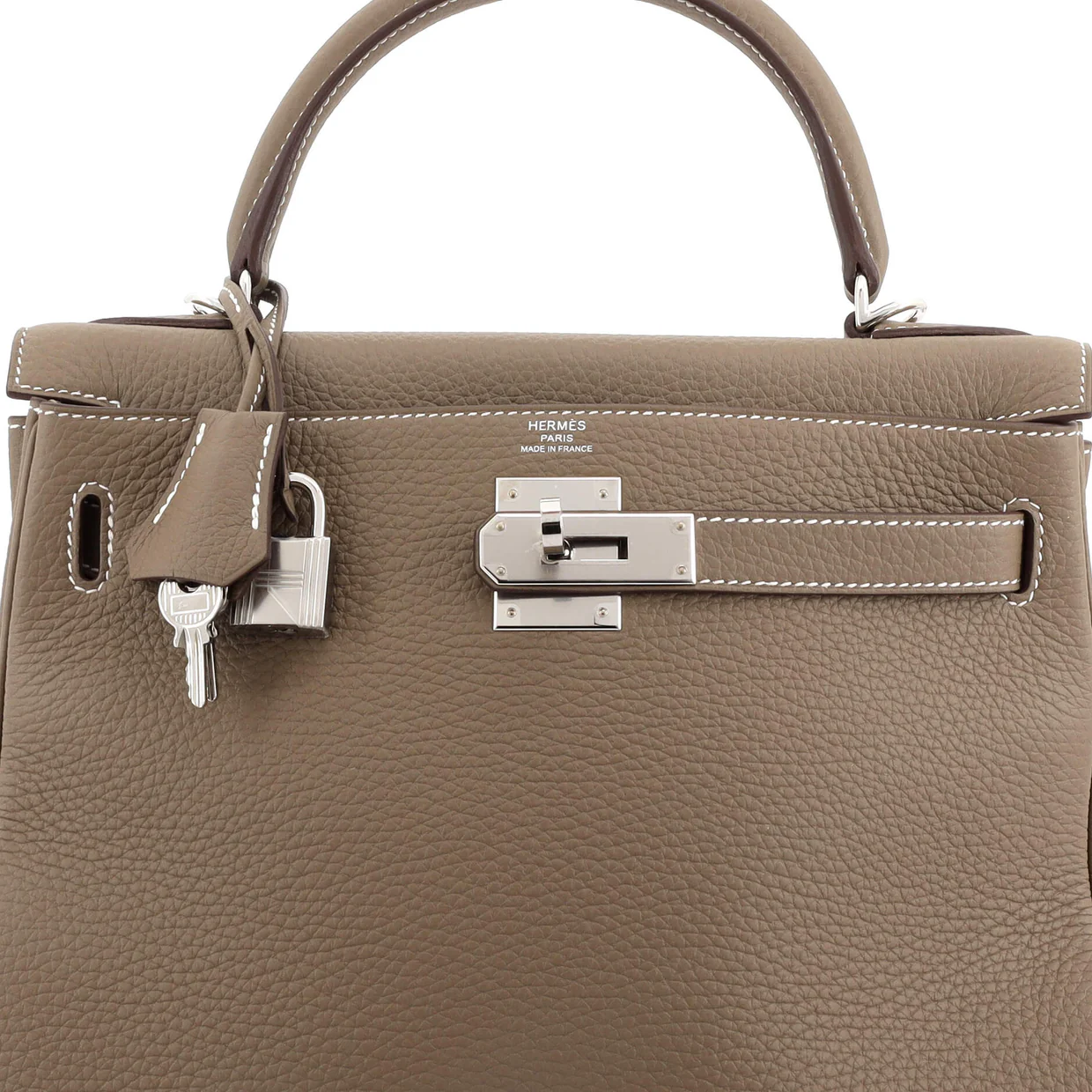 Kelly Handbag Grey Togo with Palladium Hardware 28 - Deep Luxury