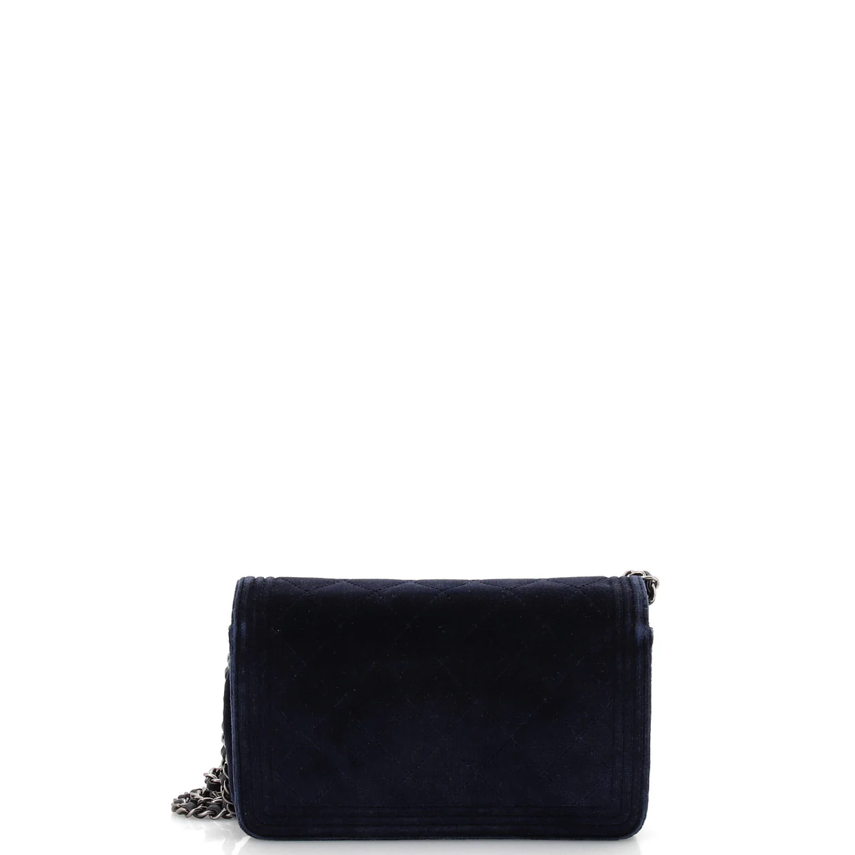 Boy Wallet on Chain Quilted Velvet - Deep Luxury