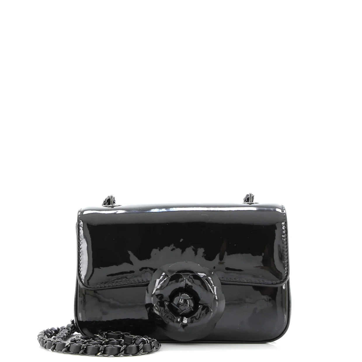 Camellia Flap Bag Patent Mini - Deep Luxury
