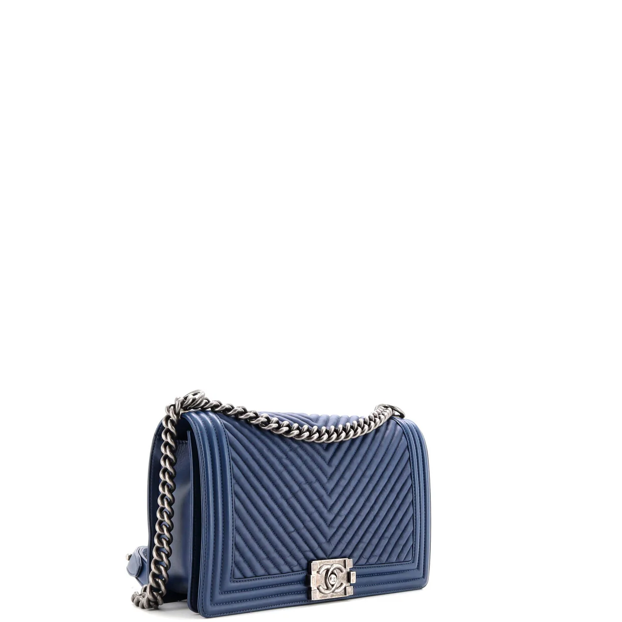 Boy Flap Bag Chevron Wrinkled Lambskin New Medium - Deep Luxury